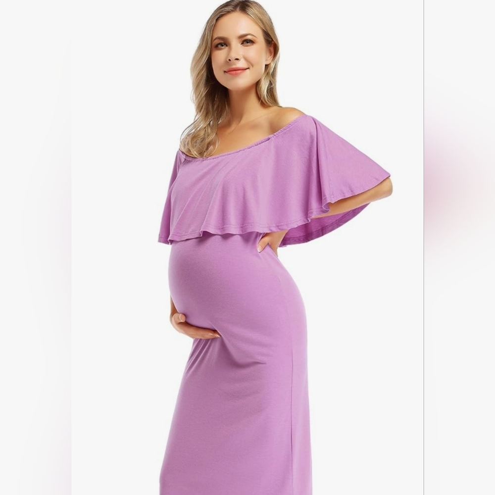 Off Shoulder Maternity Gown